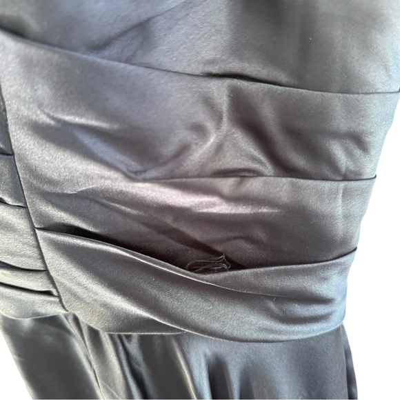 La Femme Strapless Slit Satin Ballgown Formal Strapless Gown Sweetheart - Picture 7 of 9